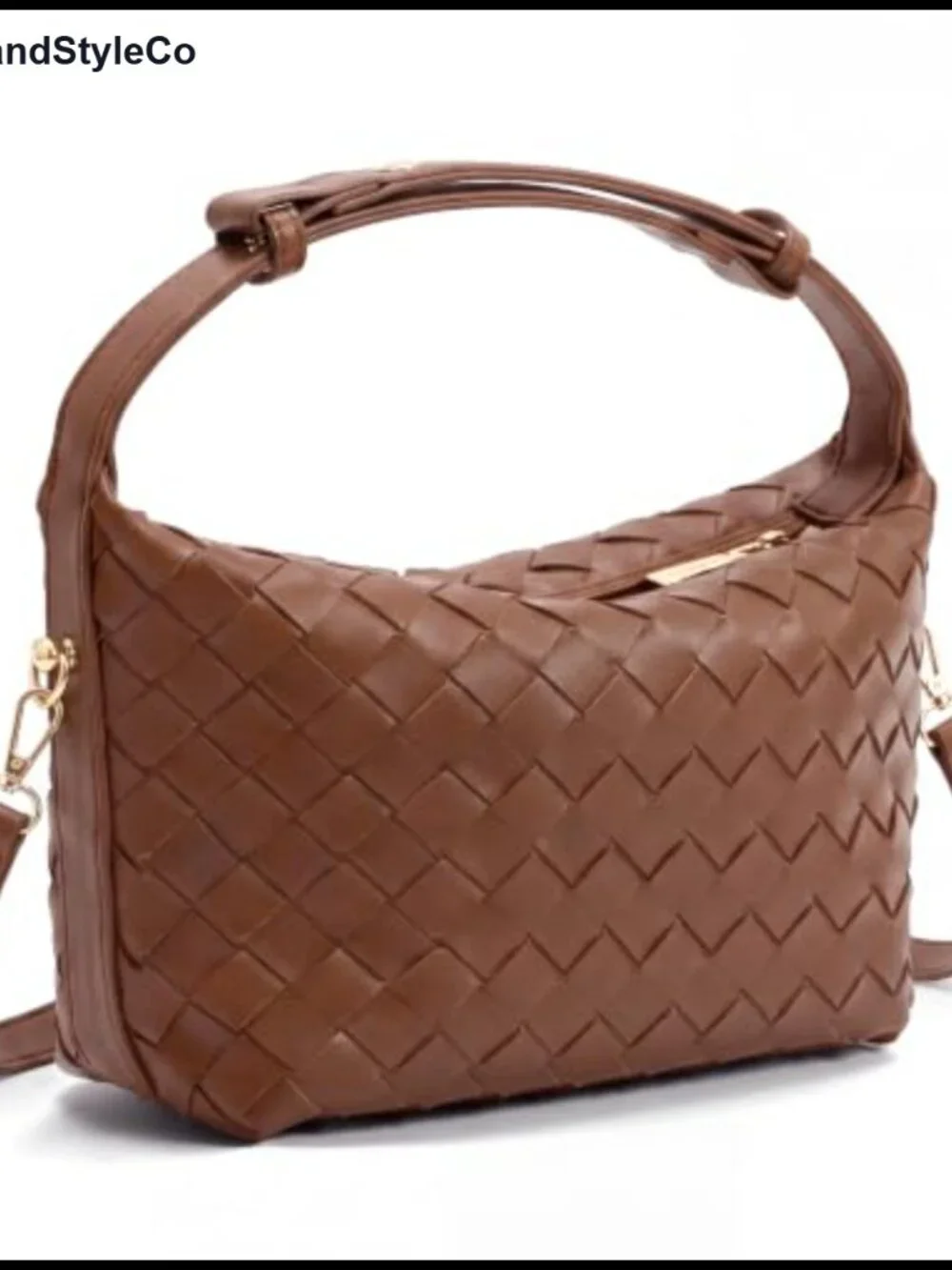 Woven Faux Suede Hobo Shoulder Bag Top Handle Purse